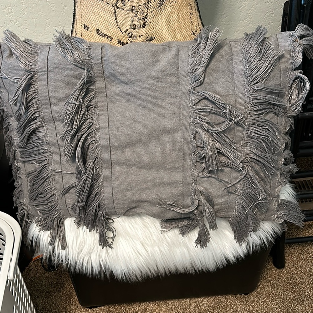 Gray Throw Pillow